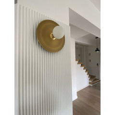 Applique murale ou en plafonnier disque métal HELIOS cuivre ou or satiné 30 cm ou 22 cm