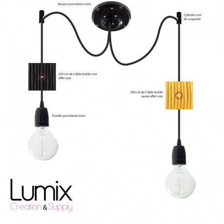 Private - Double porcelain pendant light - E27 socket