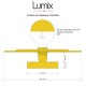 Wall or ceiling light double golden metal disc HELIOS max diam 30 cm