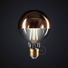 Ampoule LED Globe G95 Demi Sphère Cuivrée 7W E27 Dimmable 2700K