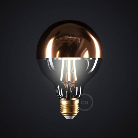 Ampoule LED Globe G95 Demi Sphère Cuivrée 7W E27 Dimmable 2700K