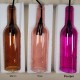 Suspension bouteille en verre teinté rose-mauve - douille E14 ou E27 au choix