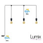 Guirlande mobile 6,5 mètres pour l'extérieur 3 lampes IP65 - Kit monté