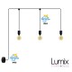 Guirlande mobile 6,5 mètres pour l'extérieur 3 lampes IP65 - Kit monté