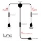 Lampe double à suspendre type baladeuse - 1 ou 2 interrupteurs