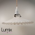 Pendant light verre opaline dentetée 1930 -