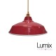 Pendant light Bistrot metal exterior red and white enamelled interior - choice of RAL code