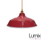 Suspension Bistrot métal rouge extérieur et blanc émaillé intérieur - Code RAL au choix