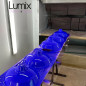 Suspension Bistrot métal Bleu extérieur et blanc émaillé intérieur - Code RAL au choix