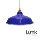 Bistrot metal suspension Blue exterior and white enamel interior - RAL code of your choice