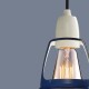 Pendant light Coolicon® Original bleu émaillée petit format douille et rosace métal