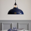 Suspension Coolicon® Original bleu royal émaillée diamètre 23 cm - Douille E14 et rosace métal émaillé blanc