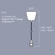 Pendant light Coolicon® Original bleu émaillée petit format douille et rosace métal