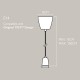 Pendant light Coolicon® Original bleu émaillée petit format douille et rosace métal