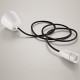 Pendant light Coolicon® Original bleu émaillée petit format douille et rosace métal