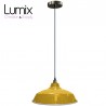 Pendant light Bistrot métal Jaune/Orange extérieur et blanc émaillé intérieur - Code RAL au choix