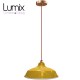 Pendant light Bistrot métal Jaune/Orange extérieur et blanc émaillé intérieur - Code RAL au choix