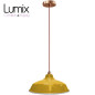 Suspension Bistrot métal Jaune/Orange extérieur et blanc émaillé intérieur - Code RAL au choix