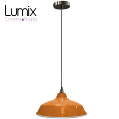 Suspension Bistrot métal Orange finition perle noire