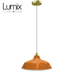 Suspension Bistrot métal Orange finition laiton