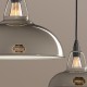 Pendant light Coolicon® Original gris émaillée petit format douille et rosace métal