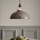 Pendant light Coolicon® Original gris émaillée petit format douille et rosace métal
