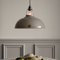 Pendant light Coolicon® Original gris émaillée petit format douille et rosace métal