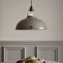 Pendant light Coolicon® Original gris émaillée petit format douille et rosace métal