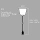 Pendant light Coolicon® Original gris émaillée petit format douille et rosace métal