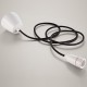 Pendant light Coolicon® Original gris émaillée petit format douille et rosace métal