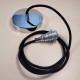 Pendant light Coolicon® Original gris émaillée petit format douille et rosace métal