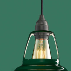 Suspension Coolicon® Original vert émaillée diamètre 23 cm - douille et rosace métal