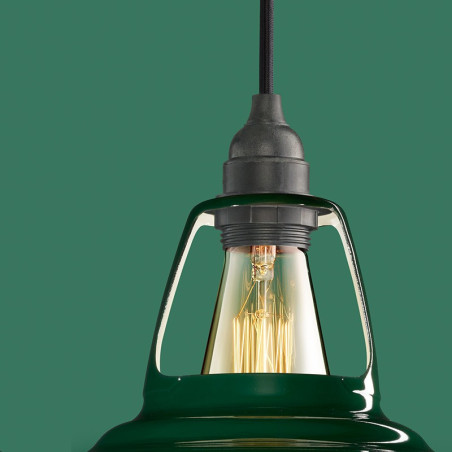 Suspension Coolicon® Original vert émaillée diamètre 23 cm - douille et rosace métal