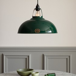 Pendant light Coolicon® Original Vert émaillée diamètre 23 cm - douille et rosace métal