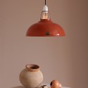 Suspension Coolicon® Original Terracotta émaillée diamètre 23 cm - Douille E14 et rosace métal émaillé blanc