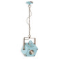 Suspension industrielle bloc carré en métal peinture vintage