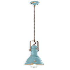 Suspension Rétro industrielle métal peinture style vintage - Diam 23 cm