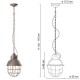 Pendant light Rétro industrielle cage métal peinture style vintage - Diam 26 cm