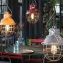 Pendant light Retro industrial cage metal vintage style painting - Diam 26 cm