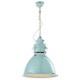 Suspension industrielle style lampe d'usine bleu azur