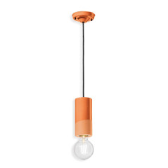 Suspension cylindre céramique 18 cm en porte douille E27