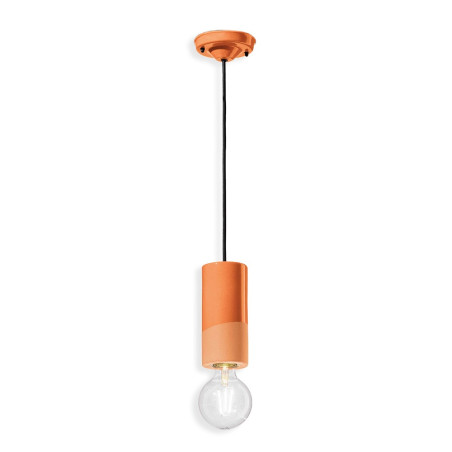 Suspension cylindre céramique 18 cm en porte douille E27