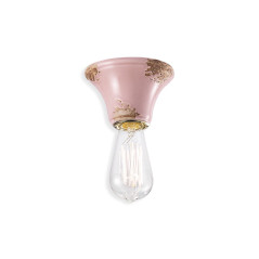 Applique ou plafonnier céramique rose poudré vintage