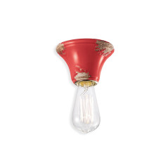 Applique ou plafonnier céramique rouge vintage