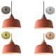 Pendant light COPPA forme cloche en céramique Bleu de Cobalt fait main