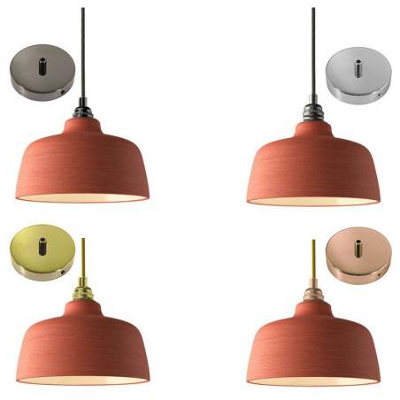 Suspension céramique COPPA forme cloche couleur Corail fait main