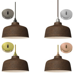 Suspension COPPA forme cloche en céramique couleur Corail fait main