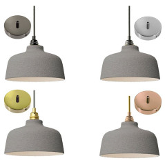 Suspension COPPA forme cloche en céramique couleur effet ciment fait main