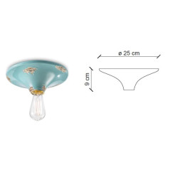Plafonnier en céramique style vintage E27-10 couleurs vintage au choix