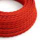 Câble 3 x 0,75 - textile rouge torsadé
